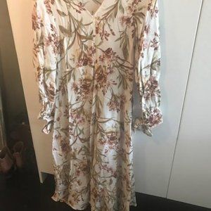 Cream Floral Maxi Dress from H and M